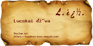 Lucskai Éva névjegykártya