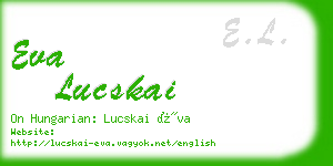 eva lucskai business card